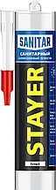 Герметик STAYER "MASTER" санитарный силиконовый, для помещений с повышенной влажностью, белый, 260мл