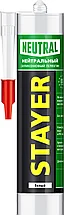 Герметик STAYER "MASTER" нейтральный силиконовый, белый, 260мл
