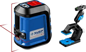 Нивелир лазерный линейный ЗУБР КРЕСТ 15м, точн. +/-0,3 мм/м, держатель