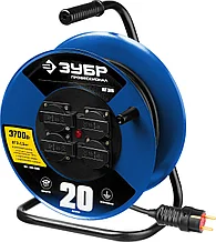 Удлинитель на катушке КГ 315, 20 м, 3700 Вт, 4 гнезда, IP44, КГ 3х1,5 кв мм, ЗУБР Профессионал