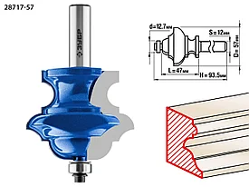 Фреза кромочная фигурная №6(многопрофильная), ЗУБР 57x47,6мм, хвостовик 12мм