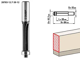 Фреза кромочная с нижним подшипником, ЗУБР 12.7x38мм, хвостовик 12мм