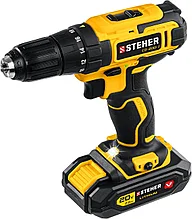Дрель-шуруповерт STEHER 20В, 1 АКБ (2Ач), в кейсе.