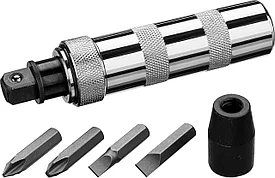 Набор STAYER Отвертка ударно-поворотная, с битами, 6 предметов