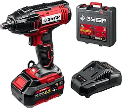 Гайковерт ударный ЗУБР 18 Вольт (250 Нм), 1 АКБ (4 Ач), в кейсе