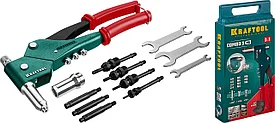 Комбинированный заклепочник поворотный 0-360° в кейсе, KRAFTOOL Combo3-M6