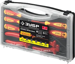 Набор: Губцевый инструмент, диэлектрический, высоковольтный до ~1000В, маслобензостойкая рукоятка, 7предм.