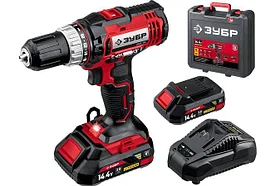 Дрель-шуруповерт ЗУБР 14.4 В, 35 Нм, 2 АКБ (2 Ач) С1, в кейсе