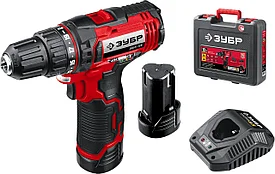 Дрель-шуруповерт ЗУБР 12 В, 30 Нм, 2 АКБ (2 Ач) С1-12, в кейсе