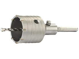 Коронка ЗУБР буровая, коническая посадка центрирующего сверла, SDS-Plus хвостовик, в сборе, 80мм