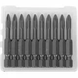 Биты "X-DRIVE" торсионные кованые, обточенные, KRAFTOOL 26121-1-50-10, Cr-Mo сталь, тип хвостовика E 1/4", PH1, 50мм, 10шт