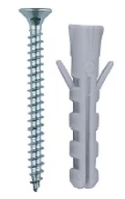 Дюбель распорный полипропиленовый, тип "ЕВРО", в комплекте с шурупом, 6 х 40 / 4,0 х 50 мм, 10 шт, ЗУБР