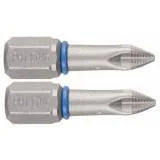 Биты ЗУБР "ЭКСПЕРТ" торсионные кованые, обточенные, хромомолибденовая сталь, тип хвостовика C 1/4", PH1, 25мм, 2шт