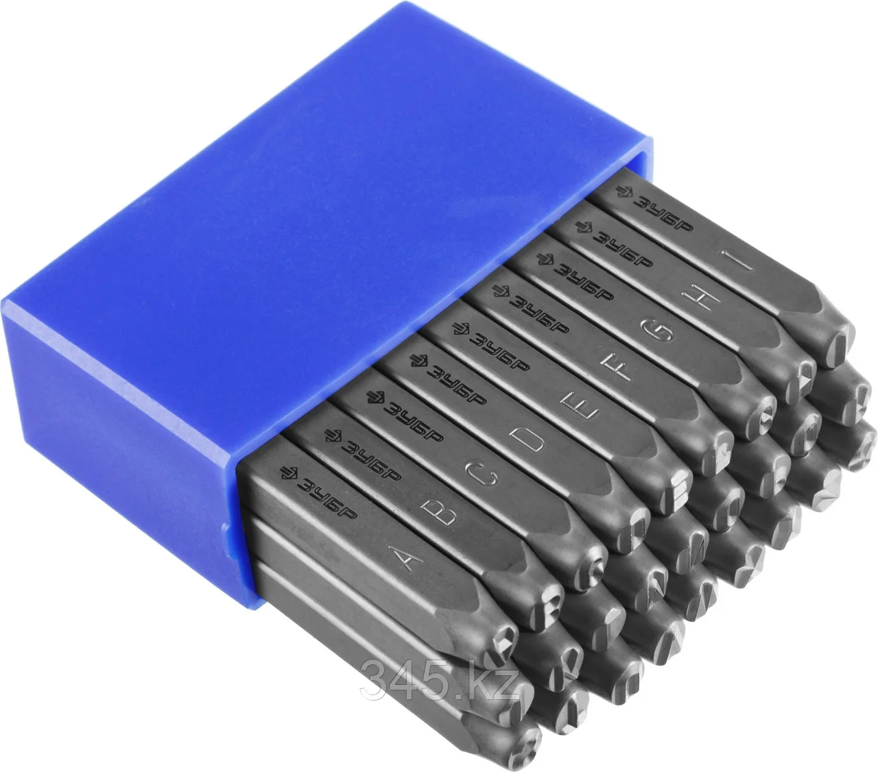 Клейма ЗУБР буквенные латинские, шрифт 8мм