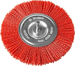 ЗУБР "ПРОФЕССИОНАЛ". Щетка дисковая для дрели, нейлоновая проволока с абразивным покрытием, 125мм