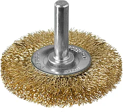 ЗУБР "ПРОФЕССИОНАЛ". Щетка дисковая для дрели, витая латунированная стальная проволока 0,3мм, 50мм