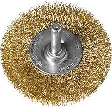 ЗУБР "ПРОФЕССИОНАЛ". Щетка дисковая для дрели, витая латунированная стальная проволока 0,3мм, 63мм