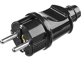 Вилка MAXElectro электрическая, 16А/220В, с заземлением, черная, STAYER