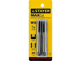 Комплект метчиков STAYER "MASTER", сталь 9ХС, М10х1,0, 2 шт