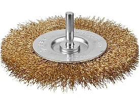 ЗУБР "ПРОФЕССИОНАЛ". Щетка дисковая для дрели, витая латунированная стальная проволока 0,3мм, 100мм