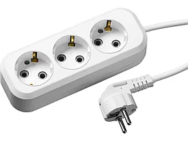 Удлинитель СИБИН электрический, ПВС сечение 0,75кв мм, 3 гнезда, макс мощн 2200Вт, 3м, заземление