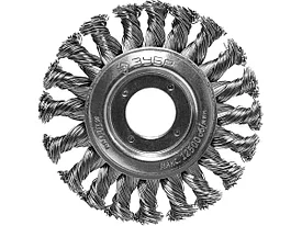 ЗУБР "ПРОФЕССИОНАЛ". Щетка дисковая для УШМ, плетеные пучки стальной проволоки 0,5мм, 100х22мм