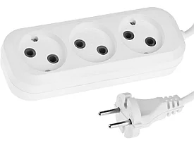 Удлинитель СИБИН электрический, ПВС сечение 0,75кв мм, 3 гнезда, макс мощн 1300Вт, 5м