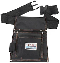 Сумка на поясе ЗУБР "КРОНА" для инструментов, нейлоновая, 10 карманов
