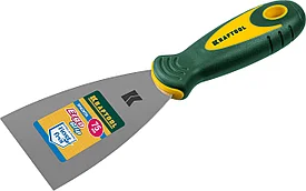 Шпательная лопатка KRAFTOOL с 2-компонент ручк, профилиров нержав полотно, 75мм