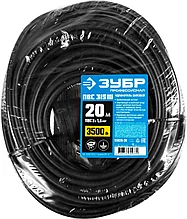 Удлинитель-шнур "ПВС 315-Ш", 20 м, 3500 Вт, 1 гнездо, IP44, ПВС 3х1,5 мм2, ЗУБР