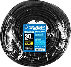 Удлинитель-шнур "ПВС 315-Ш", 30 м, 3500 Вт, 1 гнездо, IP44, ПВС 3х1,5 мм2, ЗУБР