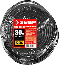 Удлинитель-шнур "ПВС 207-Ш", 30 м, 2200 Вт, 1 гнездо, ПВС 2х0,75 мм2, ЗУБР