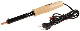Электропаяльник ЗУБР "МАСТЕР" с деревянной рукояткой и долговечным жалом, форма клин, 80Вт