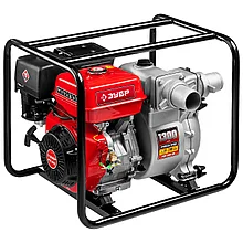 Мотопомпа бензиновая, ЗУБР МПГ-1300-80, для грязной воды, 1300 л/мин (78 м3/ч), патрубки 80 мм, напор 27 м, вс